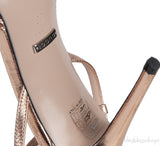 Gucci Rose Gold Metallic Crystal Sandals