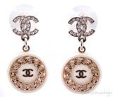 Crystal CC Logo Dangle Earrings