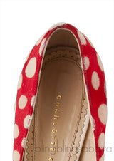 Polka Dot Red Platform Heels