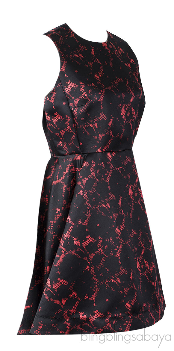 Printed Black Mini Dress