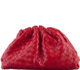The Pouch Red Woven Clutch