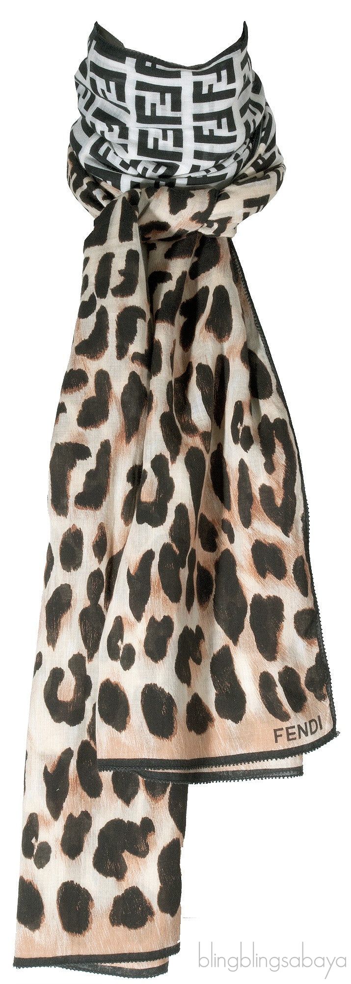 FF Leopard Silk Scarf