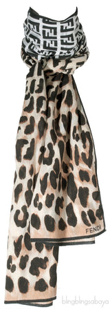FF Leopard Silk Scarf