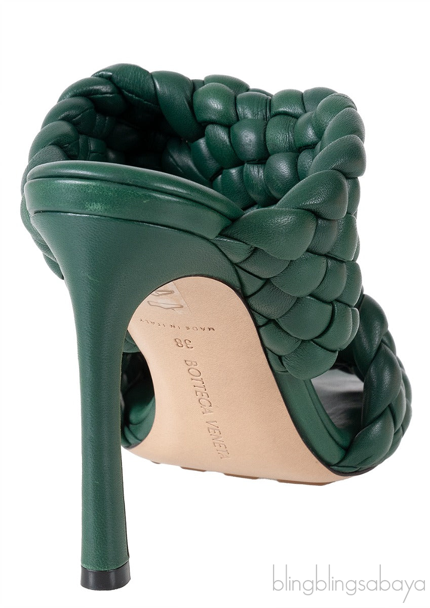 Bottega Veneta Curve Optic Emerald Green Sandals