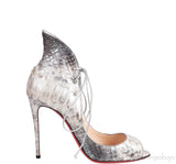 Mega Vamp 100 Silver Python Lace Up Pump