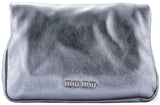 Metallic Silver Crystal Clutch Bag