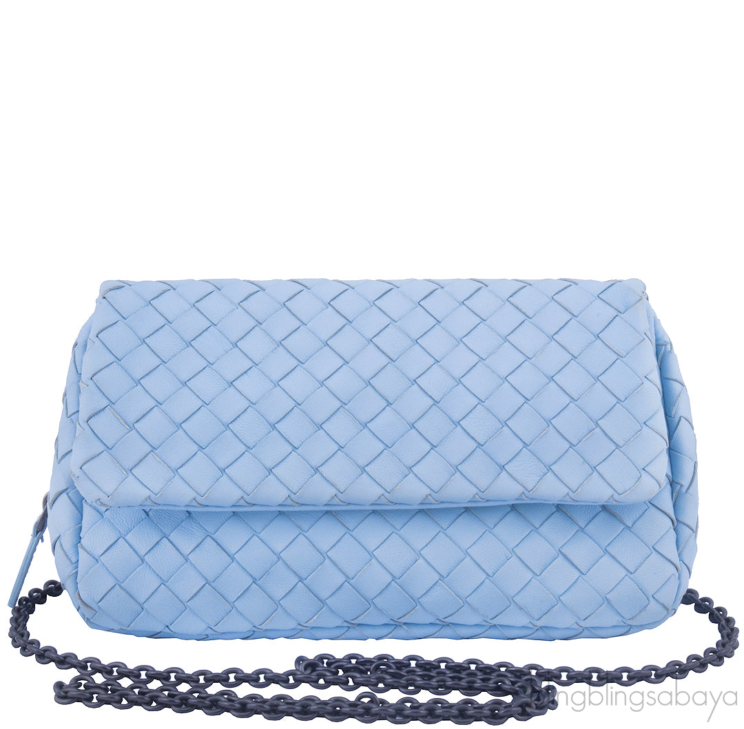 Light Blue Intrecciato Mini Bag*