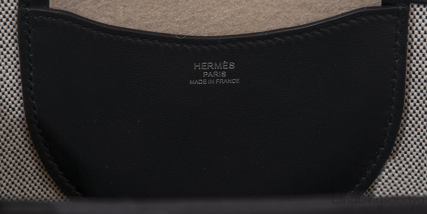 In-the-Loop 18 Ecru/Black Canvas & Black Swift Leather PHW