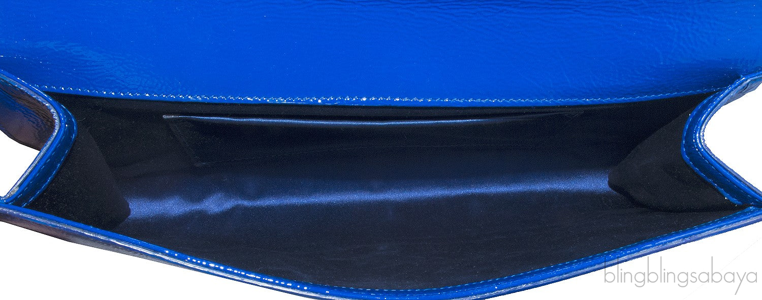 Blue Patent Leather Clutch