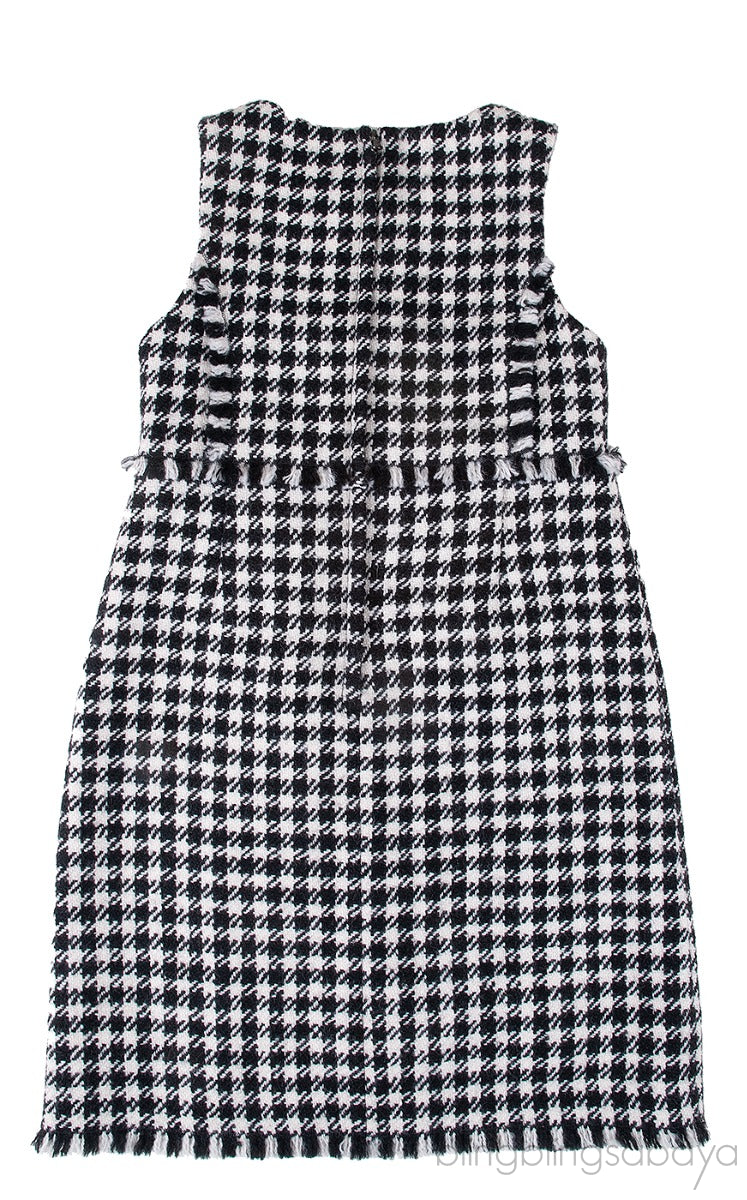 Houndstooth Pattern Kids Dress