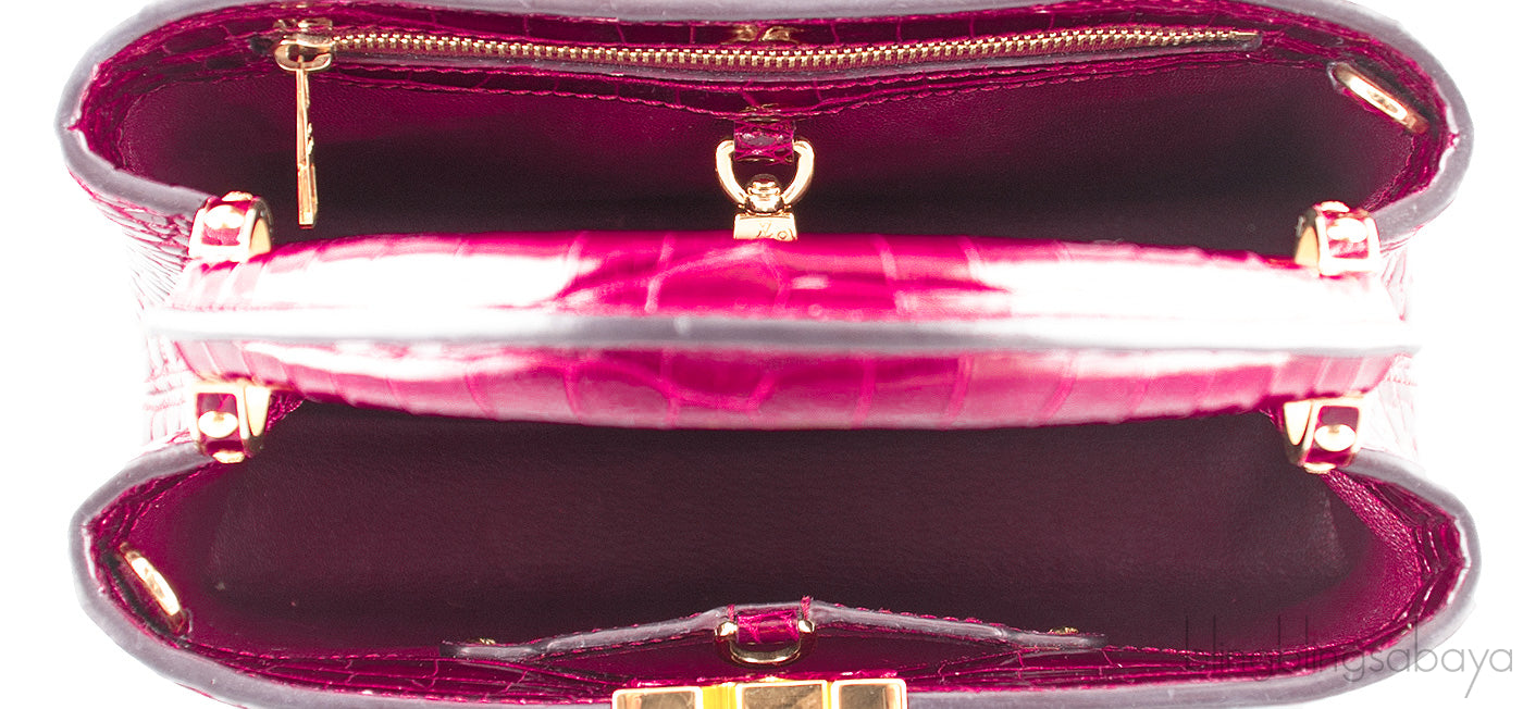 Capucines Crocodile Burgundy BB