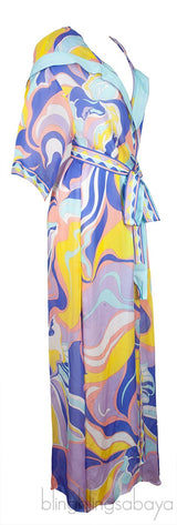Hoodie Multicolor Print Cover-up