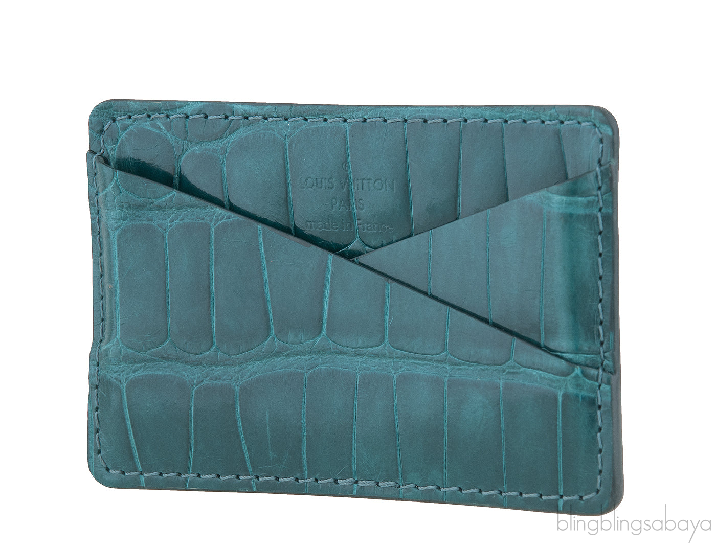 Teal Crocodile Card Holder