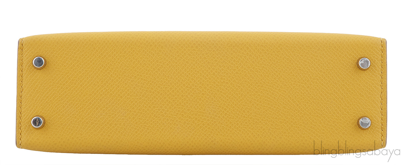 Kelly 20 Mini Sellier Jaune Epsom PHW