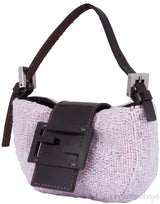 Pink Bead Mini Croissant Bag