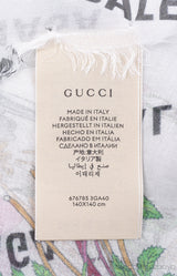 Gucci x Balenciaga The Hacker Project Flora Print Silk Scarf White