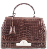 Rejane Brown Patent Crocodile PM*
