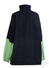 Balenciaga Logo Print Zip-Up Tri-color Jacket