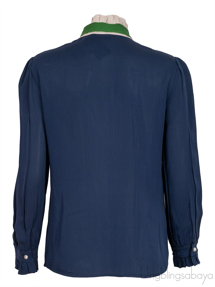 Blue Contrasting Collar Shirt