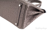 Birkin 30 Grey Tourterelle Ostrich
