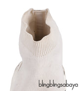 White Speed Stretch-knit High Top Kids Sneakers