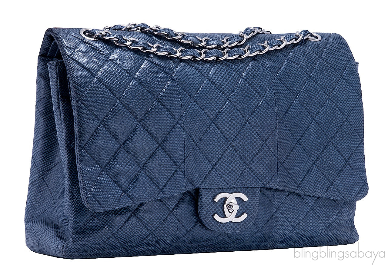 XL Jumbo CC Lizard Flap Bag