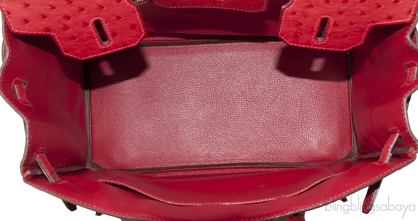 Birkin 30 Rouge VIF Ostrich PHW