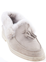 Fur-trimmed Suede Loafers