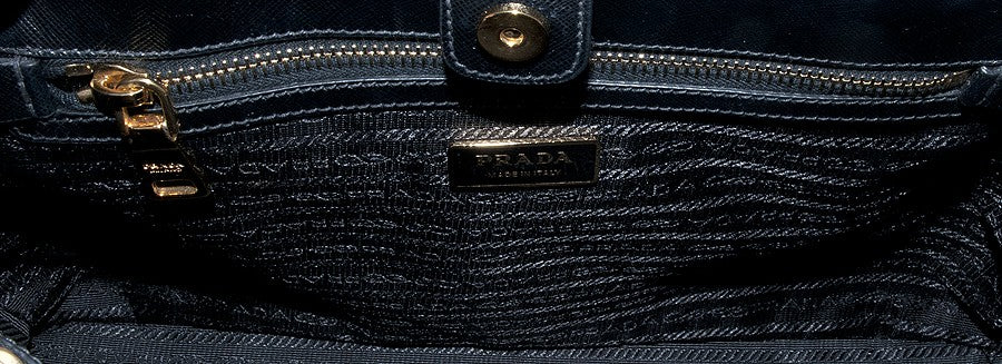 Black Saffiano Lux Leather Tote