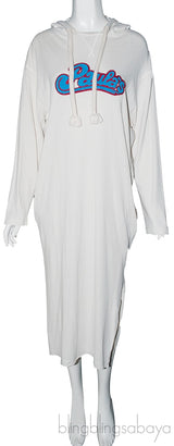 White Logo Hooded Dress