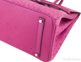 Birkin 35 Fuchsia Ostrich PHW