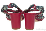 Chanel Camellia Strappy Pearl Red Sandals