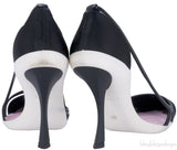 Black Satin Cut-out Pump