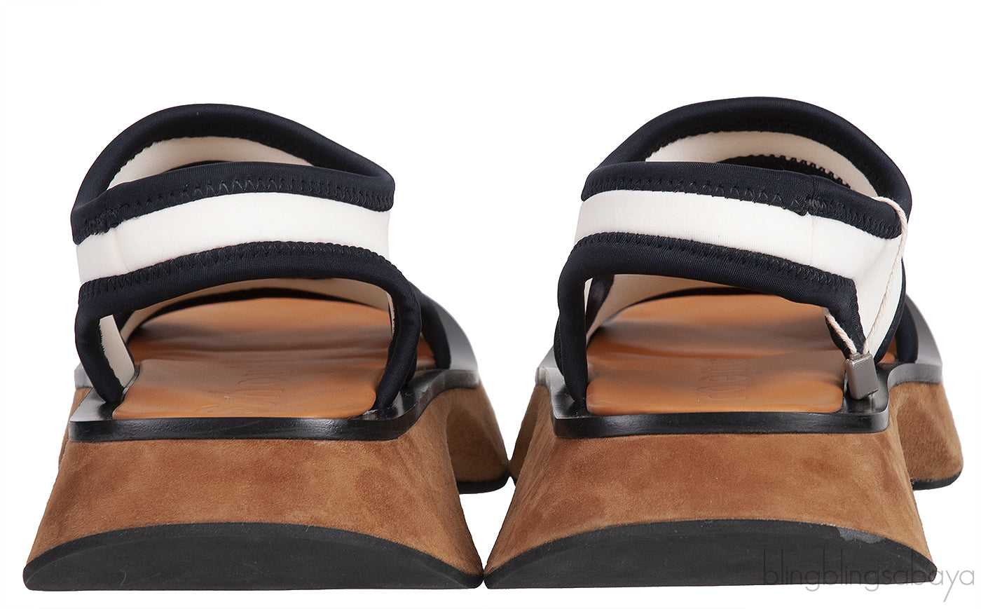 White Stretch Neoprene Sandals
