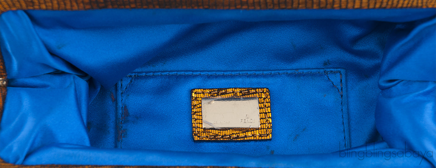 Yellow Borderline Pleated Satin Clutch