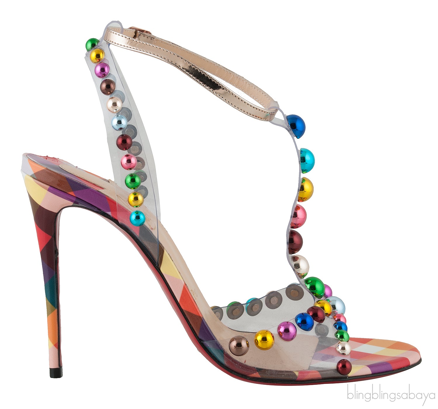 Multicolor Bead PVC Heels