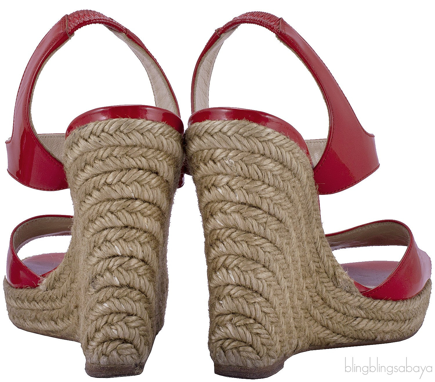 Red Patent Wedge Sandals