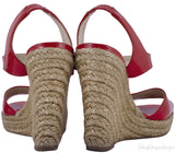 Red Patent Wedge Sandals