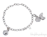 Bell & Fish Motif Diamond WG Bracelet