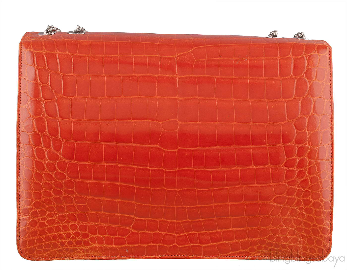 Orange Cornelia Lunch Box Crocodile Bag