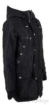 Black Trench Coat with Hoodie