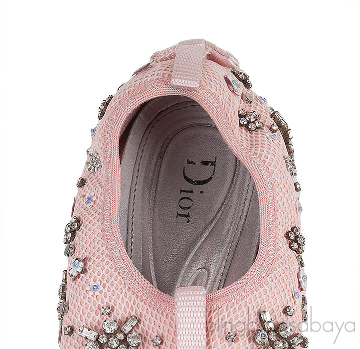 Pink Embellished Fusion Sneakers