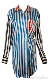 Multicolor Stripe Wrap Shirt