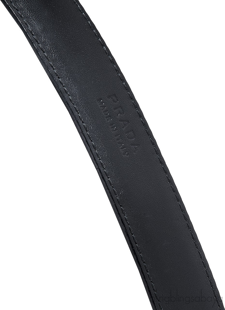 Black Saffiano Jeweled Belt