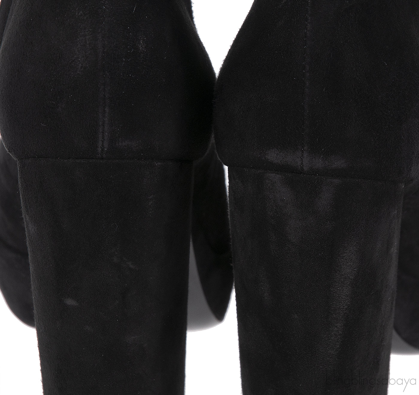 Prada Black Velvet Platform Boots