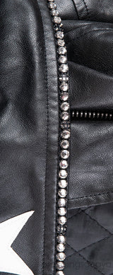Black Crystal & Star Patch Emb Jacket