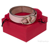 Valentino Garavani Old Pink V Buckle Belt