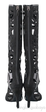 Gabo Laser-cut Suede Knee Boots