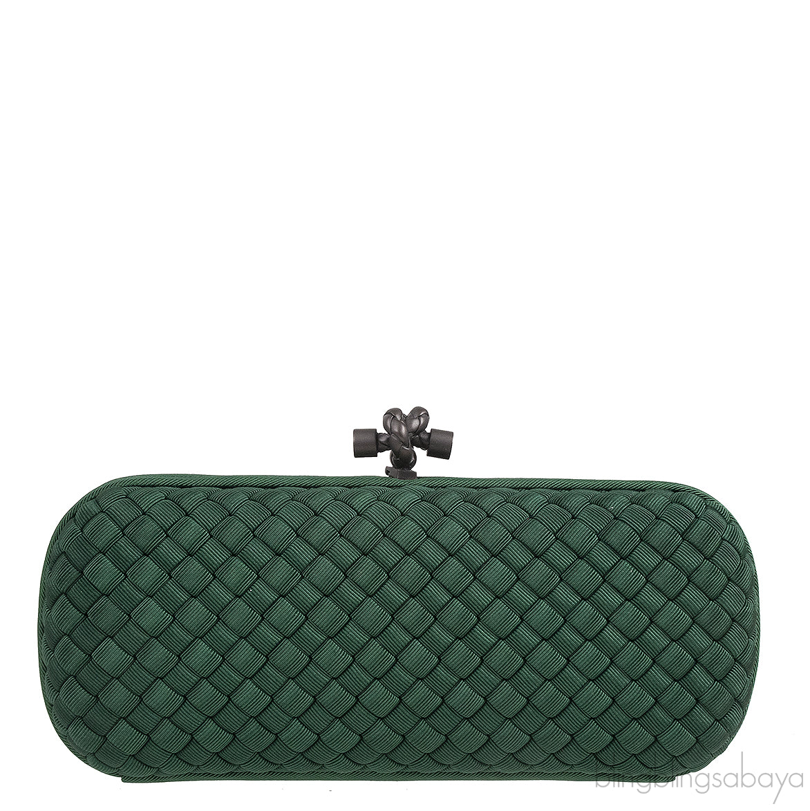 Emerald Green Intrecciato Knot Clutch