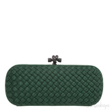 Emerald Green Intrecciato Knot Clutch